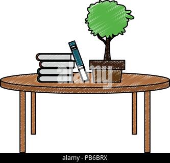 Plante en pot sur le tableau vector illustration graphic design Illustration de Vecteur