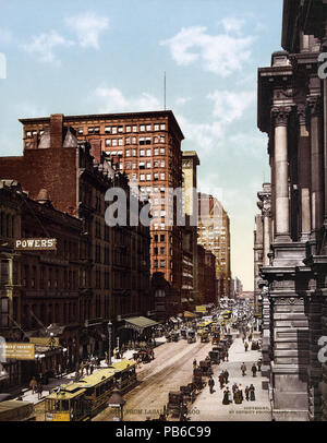 1245 Randolph Street east de Lasalle Street, Chicago, Illinois, 1900 Banque D'Images