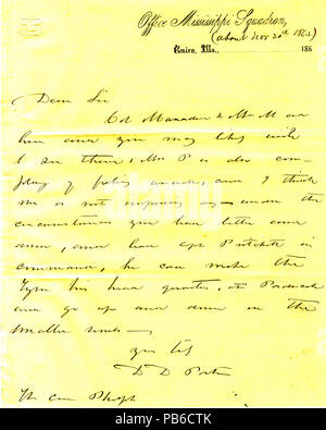 900 Lettre de David D. Porter, au Caire, à New York, à Seth Ledyard Phelps, Novembre 20, 1863 Banque D'Images