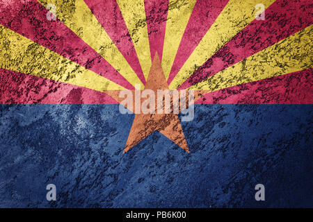 Grunge Arizona State flag. Drapeau de l'Arizona grunge background texture. Banque D'Images