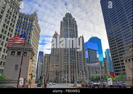 L'architecture le long de Michigan Avenue, Chicago, Illinois. Banque D'Images