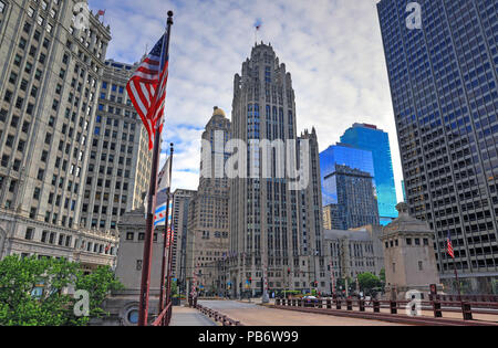 L'architecture le long de Michigan Avenue, Chicago, Illinois. Banque D'Images