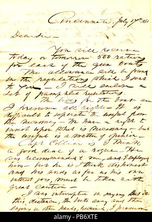 902 Lettre de John Rodgers, Cincinnati, Ohio, à Seth Ledyard Phelps, Juillet 17, 1861 Banque D'Images