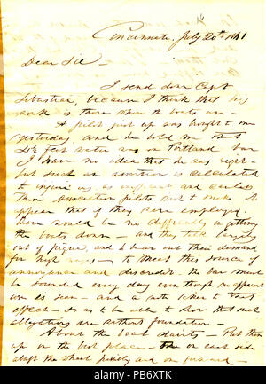 902 Lettre de John Rodgers, Cincinnati, Ohio, à Seth Ledyard Phelps, Juillet 20, 1861 Banque D'Images