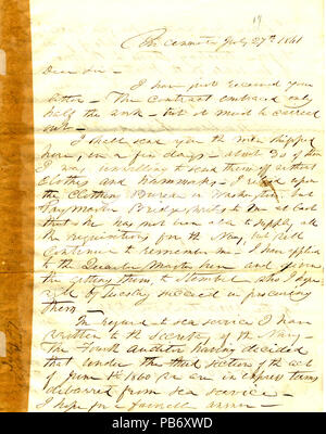 902 Lettre de John Rodgers, Cincinnati, Ohio, à Seth Ledyard Phelps, Juillet 27, 1861 Banque D'Images