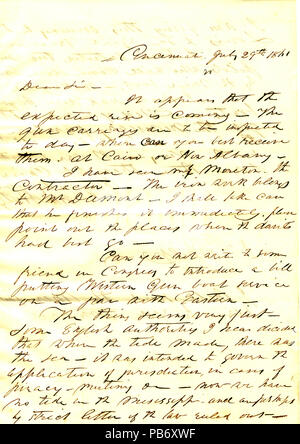 902 Lettre de John Rodgers, Cincinnati, Ohio, à Seth Ledyard Phelps, Juillet 29, 1861 Banque D'Images