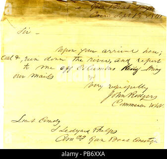 902 Lettre de John Rodgers, Cairo, Illinois, à Ledyard (Seth) Phelps, commandant U. S. S. le Conestoga, Septembre 1, 1861 Banque D'Images