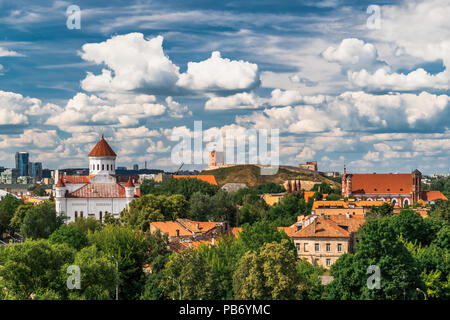 Sityscape de Klaipėda, été wiev sur ville avec des arbres verts Banque D'Images