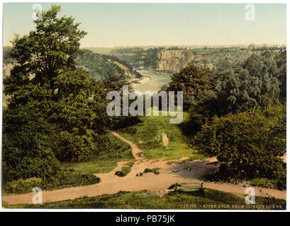 . Anglais : Photochrom de la rivière Avon. Entre 1890 et 1905 1262 Rivière Avon de Clifton Down Banque D'Images