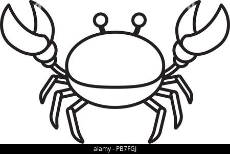 Belle ligne tropical animal mer crabe Illustration de Vecteur