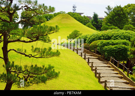 Suizenji Jojuen jardin au printemps, Kumamoto Prefecture, Japan Banque D'Images