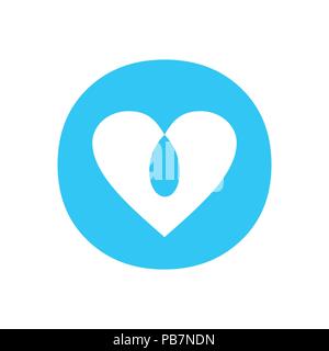 L'amour bleu Cercle Intersection Symbole vecteur modèle de conception de logo graphique Illustration de Vecteur