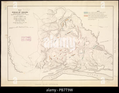 994 Carte du champ de silo, près de Pittsburgh Landing, Tennessee, qui fais les positions des forces américaines sous le commandement du major général. U. S. Grant, et le major général américain Vol.. D. C. Buell, U.S. Vol. sur l'(5960836549) Banque D'Images