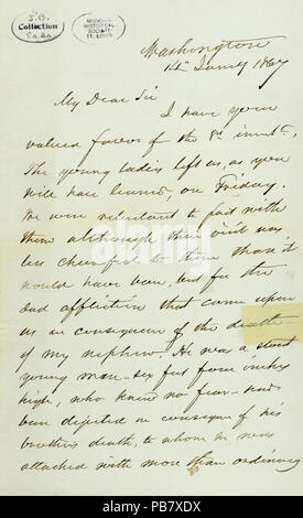 908 Lettre signée Gideon Welles, Washington, à James B. EADS, 14 janvier, 1867 Banque D'Images