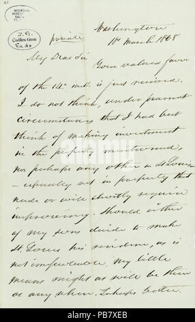 908 Lettre signée Gideon Welles, Washington, (à James B. EADS), le 18 mars 1868 Banque D'Images