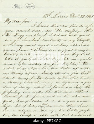 908 Lettre signée (H.T.B Henry T. coup), Saint Louis, à Jas. B. B. James (EADS EADS), Décembre 22, 1868 Banque D'Images