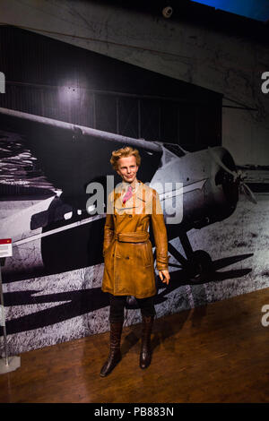 NEW YORK, USA - Sep 22, 2015 : Amelia Earhart dans le musée de cire Madame Tussaud, Times Square, New York City. Marie Tussaud est né comme Marie Grosholtz Banque D'Images