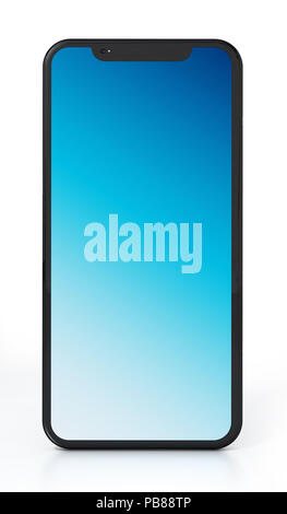 À jour smartphone plein écran isolé sur fond blanc. 3D illustration. Banque D'Images