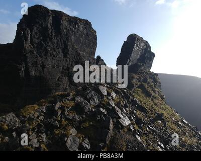 Expédition à Eagels rock dans le comté de Leitrim, typiquement sur une journée d'hiver Irisch Banque D'Images