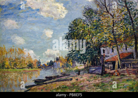 Moret, les rives de la rivière Loing 1885 Alfred Sisley 1839 - 1899 France impressionnistes français / anglais Banque D'Images