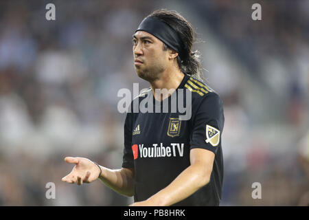 Los Angeles, CA, USA. 26 juillet, 2018. Le milieu de terrain du FC Los Angeles Lee Nguyen # 24 au cours de la Los Angeles Club de Football vs LA Galaxy au banc de stade de la Californie à Los Angeles, CA le 26 juillet 2018. Jevone Moore : csm Crédit/Alamy Live News Banque D'Images