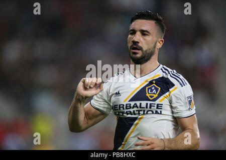 Los Angeles, CA, USA. 26 juillet, 2018. Le milieu de terrain de Los Angeles Galaxy Romain Alessandrini # 7 au cours de la Los Angeles Club de Football vs LA Galaxy au banc de stade de la Californie à Los Angeles, CA le 26 juillet 2018. Jevone Moore : csm Crédit/Alamy Live News Banque D'Images