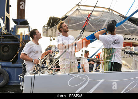 Pierre Rainier Stefano Casiraghi Viezepraesident du Yacht Club de Monaco et Teamgrunder est le plus jeune fils de Caroline, Princesse de Hanovre l'équipe Malizia événement de presse à la Brasserie Carls au Elbhilharmonie le mercredi 25 juillet 2018 à Hambourg | conditions dans le monde entier Banque D'Images