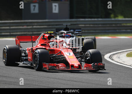 Hungaroring, Mogyorod, Hongrie. 27 juillet, 2018. La formule un Grand Prix de Hongrie, le vendredi des essais libres, la Scuderia Ferrari, Kimi Raikkonen : Action Crédit Plus Sport/Alamy Live News Banque D'Images