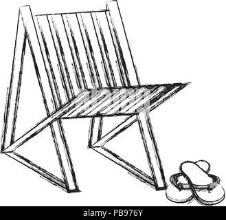 Chaise de plage avec des tongs vector illustration design Illustration de Vecteur