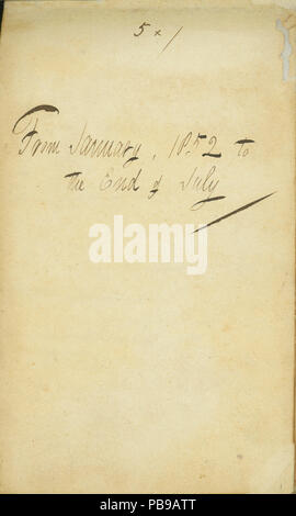 1735 Thomas Butler Gunn Diaries- Volume 4, page 3, 1852 Banque D'Images