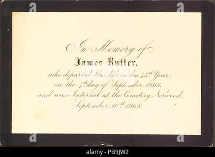 1731 Thomas Butler Gunn Diaries- Volume 20, page 187 (carte) Banque D'Images