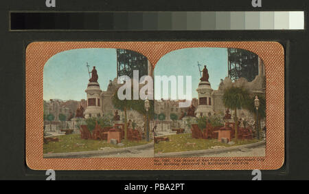 1714 L'épave du San Francisco's magnificent city hall immeuble détruit par un tremblement de terre et de feu (NYPL b11707375-G90F001 115F) Banque D'Images