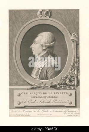 1064 M. le marquis de La Fayette Commandant général de la Garde Nationale Parisienne (NYPL b13075520-422196) Banque D'Images