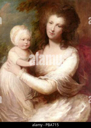 . Anglais : Mme James Baillie, et sa plus jeune fille Colin-Campbell Baillie, par Gainsborough Dupont, après son oncle original de c1784. Il mesure 36,5 x 28 cm, et a été dans les collections de Donaldson (Sir George Hunter Donaldson, Kt. (1845-1925)), et Mme Durand-Ruel Charles H. Senff, alias Gustavia A. Tapscott, de Richmond, en Virginie. Entre 1784 et 1797 circa circa 1067 Mme James Baillie, et sa plus jeune fille Colin-Campbell Baillie, par Gainsborough Dupont, après son oncle original de c1784 Banque D'Images