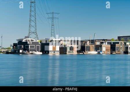 Maisons de l'eau à IJburg, Amsterdam Pays-Bas Banque D'Images