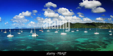 La vue aérienne de Le Marin, Martinique Banque D'Images