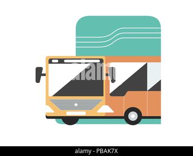 Bus public style plat vector illustration Illustration de Vecteur