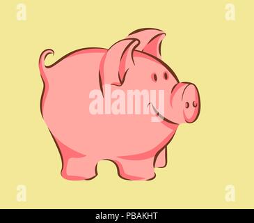 Joli cartoon style cochon, vector illustration Illustration de Vecteur