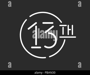 13 logotype, treizième signe vecteur icône, 13e Illustration de Vecteur