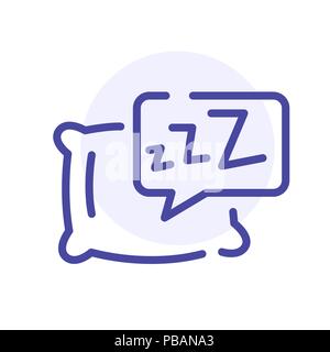 L'icône de la ligne oreiller de sommeil. Literie, somnology signe. Bouton web Vector Illustration de Vecteur