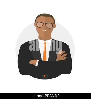 Black businessman pas satisfait icône vecteur Illustration de Vecteur