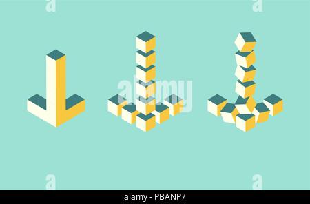 Flèche isométrique pointeurs, marque du curseur sous forme de cubes, vector illustration Illustration de Vecteur