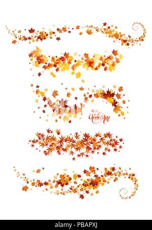 Frontières des feuilles jaunes Illustration de Vecteur