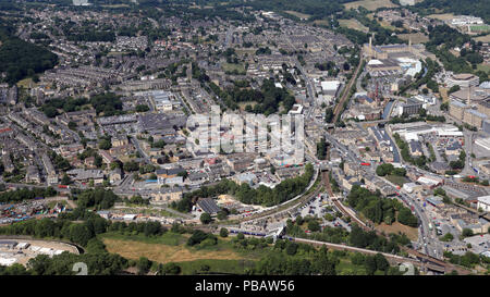 Vue aérienne du centre-ville, Shipley Bradford, West Yorkshire Banque D'Images