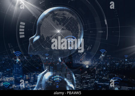 L'IA, l'intelligence artificielle de la technologie de la prochaine génération conceptuel Banque D'Images