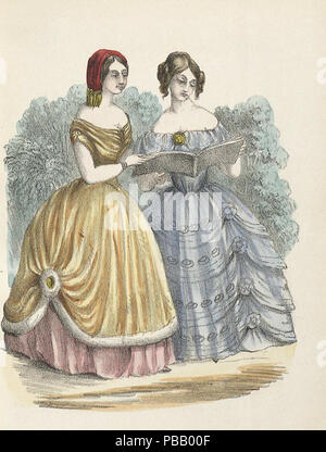 1052 Modejournal för alla snälla dockor 1858, illustration n°2) Banque D'Images