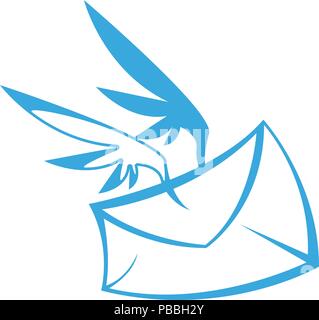 Enveloppe avec les ailes - la livraison des lettres Illustration de Vecteur