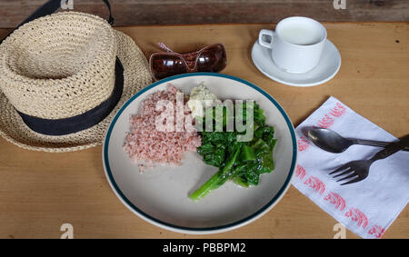 Pour le petit-déjeuner traditionnel repas vegan à Paro, Bhoutan. Banque D'Images