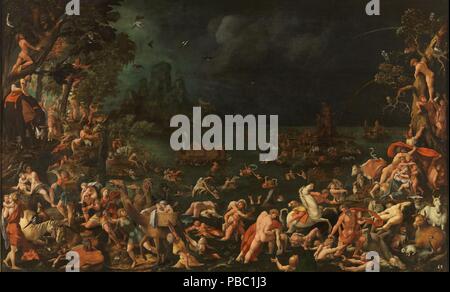 Lorenzo Costa / 'Le déluge'. Ca. 1530. Huile sur panneau. Aussi connu sous le nom de l'oeuvre : EL DILUVIO UNIVERSAL. Musée : Musée du Prado, Madrid, España. Banque D'Images