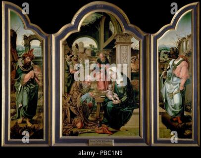 Pieter Coecke van Aelst / 'l'Adoration des Mages". Ca. 1530. Huile sur panneau. Musée : Musée du Prado, Madrid, España. Banque D'Images